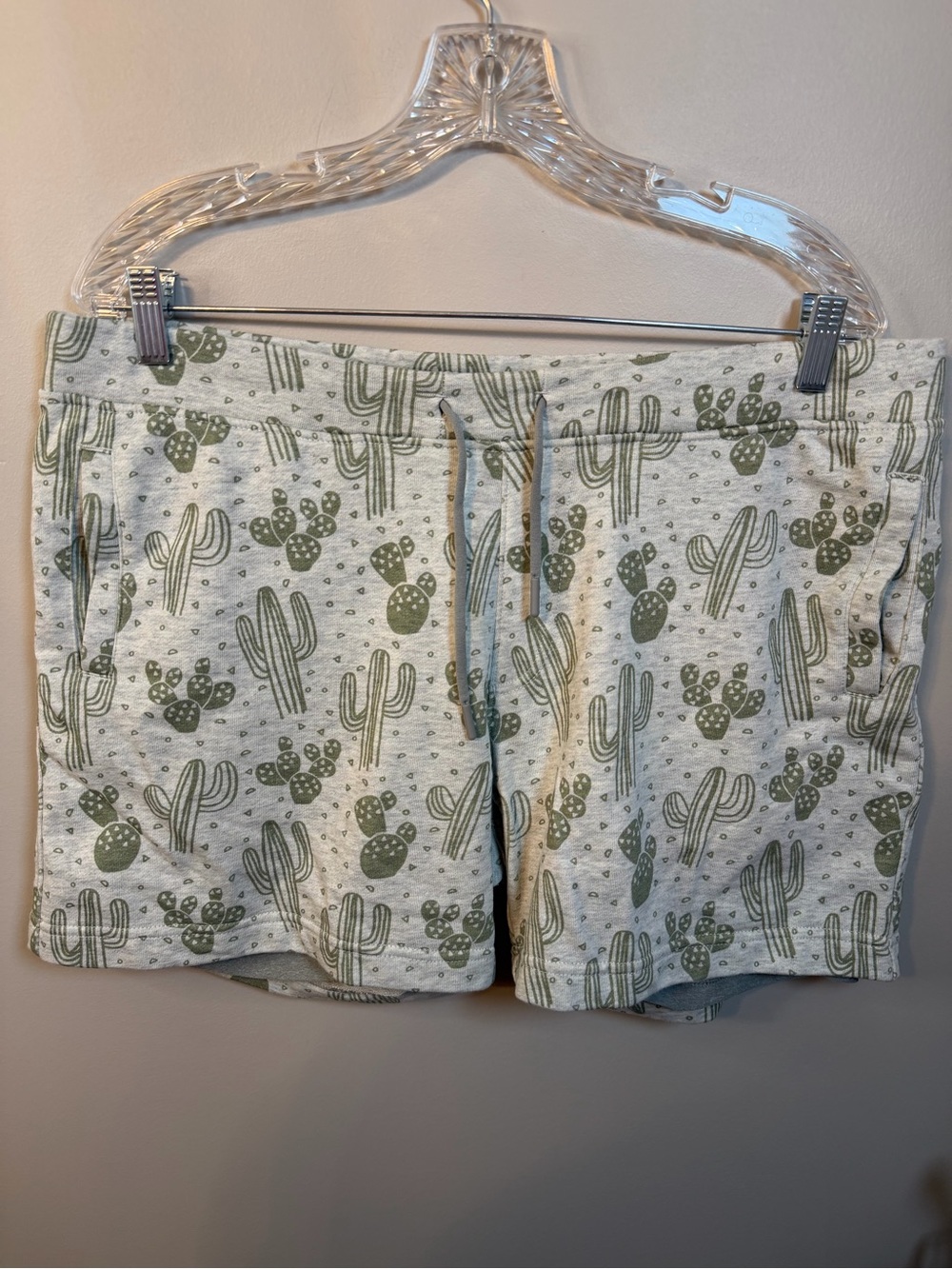 chubbies Heather Gray Shorts with Olive Cactus Print